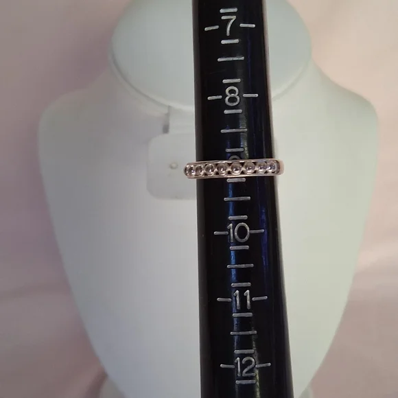 Sterling Silver 925 Textured Raised Bumps Size 9 Minimalist Band Ring - Picture 6 of 6